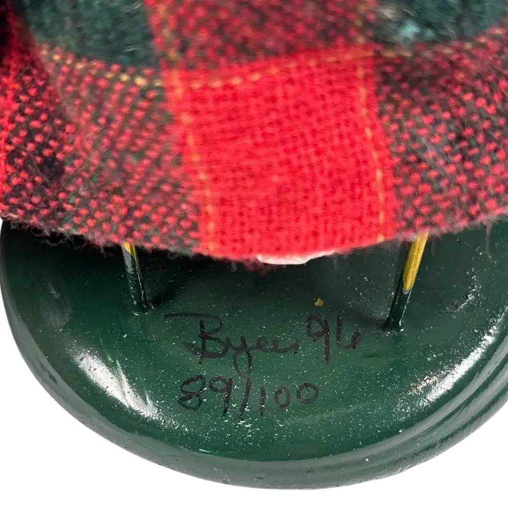 Byers' Choice Carolers Lady Plaid Fur Muff Limited Edition 89/100 1996 Christmas
